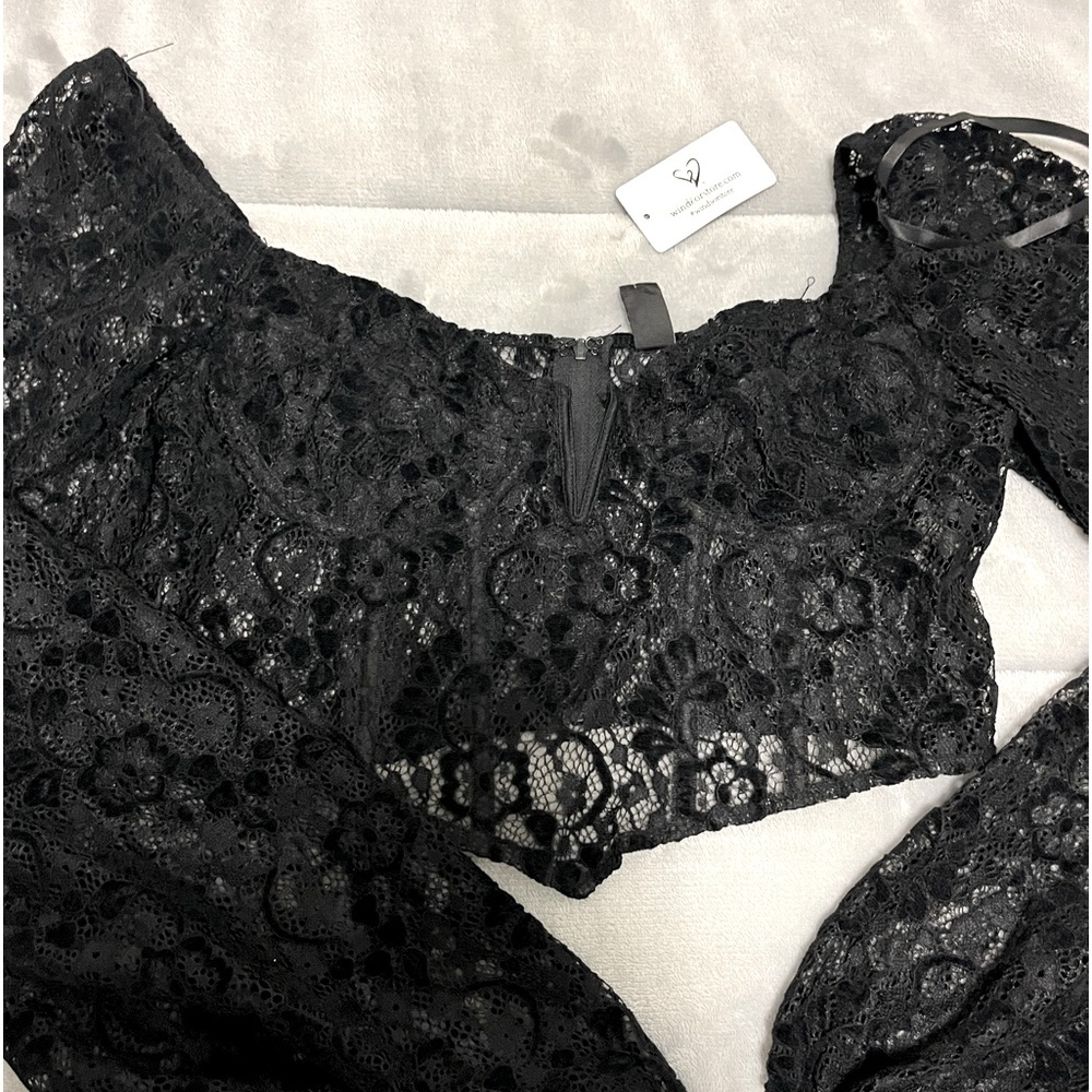 Black lace long sleeve going out top